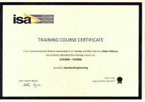 Сертификат о прохождении обучения I.S.A. Instrumentazioni Sistemi Automatici S.r.l. Hereby